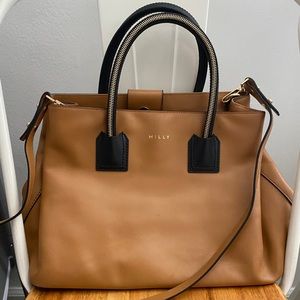Milly Tan and Black Tote Bag